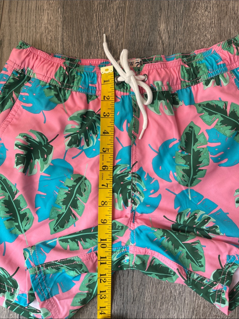 J. Crew Pink Tropical Leaf Swim Trunks - Picture 7 of 15